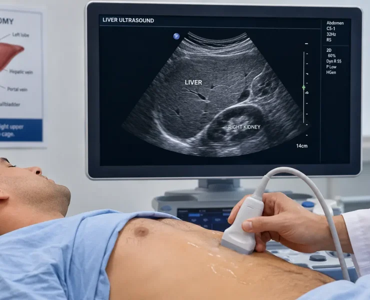 Prikaz ultrazvuka jetre u klinici